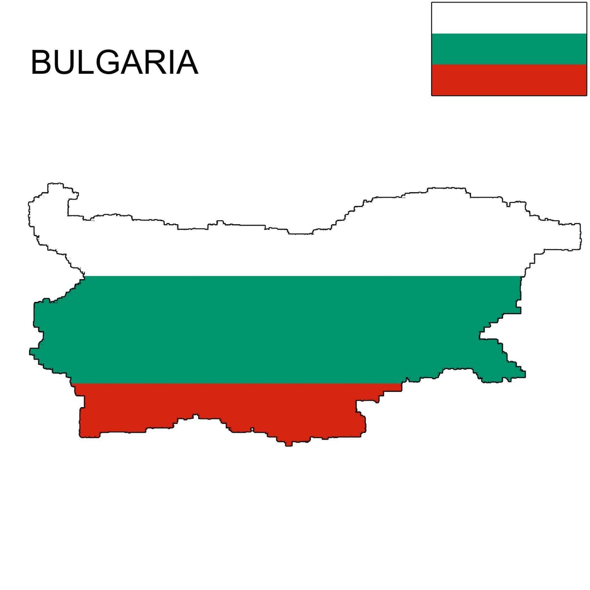 Búlgaríu kort fána