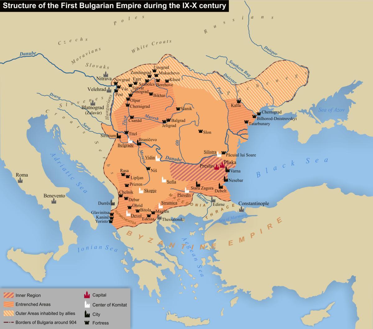 kort af búlgarska empire