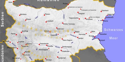 Kort af búlgarska ströndina