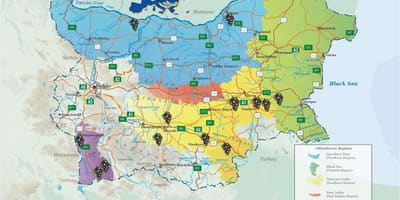 Kort af búlgarska vín