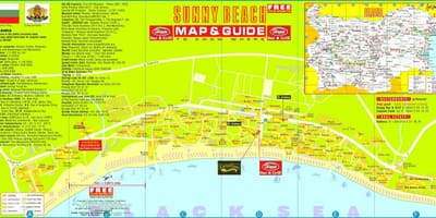 Ferðamaður kort af sunny beach Búlgaríu